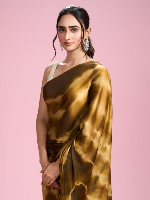 Mohey Emerald Enigma Satin Saree