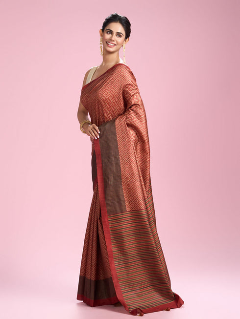 Mohey Orange Allure Radiant Saree