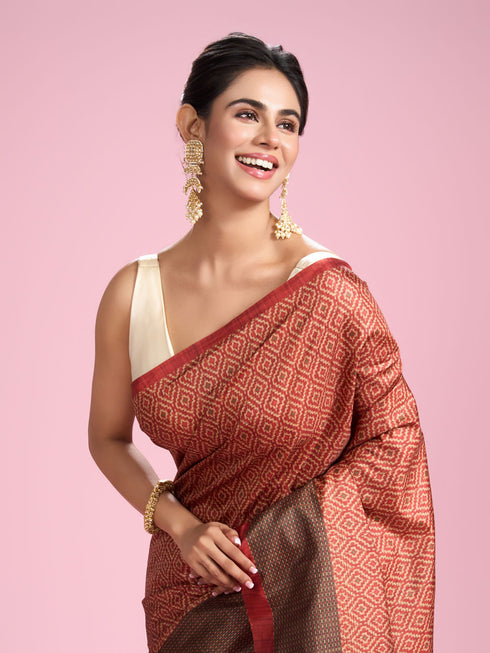 Mohey Orange Allure Radiant Saree