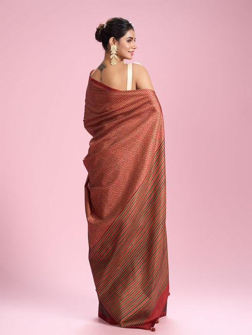 Mohey Orange Allure Radiant Saree