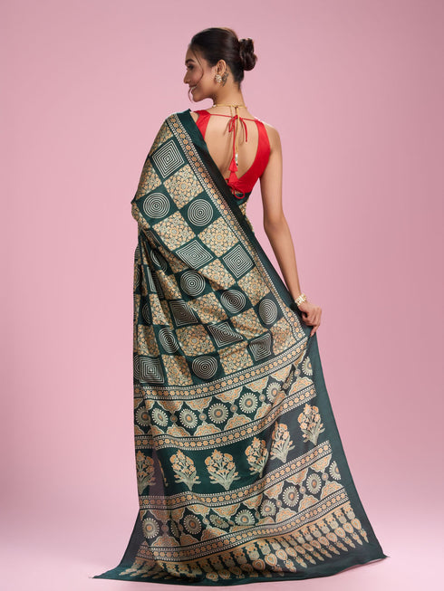 Mohey Dark Green Elegance Saree
