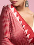 Mohey Glamourous Red Satin Saree