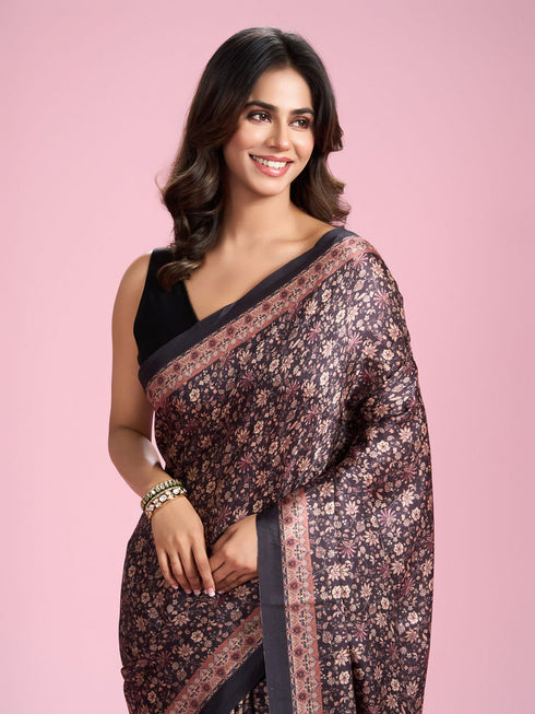 Mohey Elegant Black Drape Saree