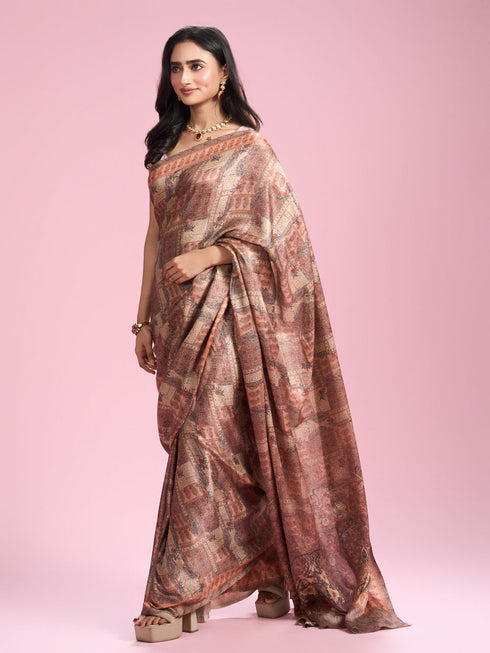 Mohey Fawn Peach Elegant Affair Saree