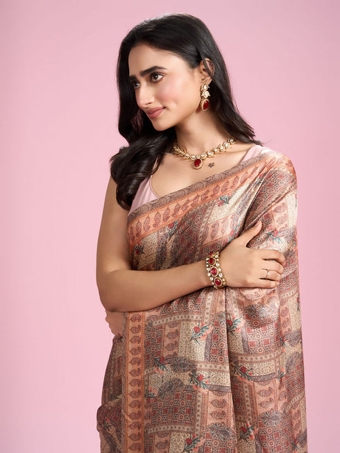 Mohey Fawn Peach Elegant Affair Saree