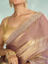 Mohey Purple Enchantment Organza Saree