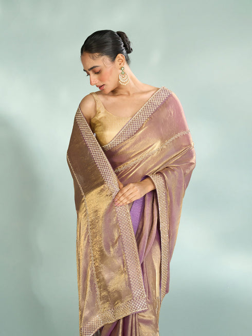 Mohey Purple Enchantment Organza Saree