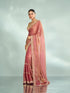 Mohey Elegant Pink Organza Saree