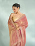 Mohey Elegant Pink Organza Saree