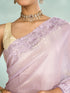 Mohey Purple Organza Splendor Saree