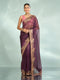 Mohey Enchanting Wine Festive Saree