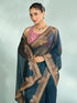 Mohey Minimally Blue Saree