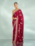Mohey Gleaming Maroon Saree