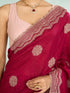 Mohey Gleaming Maroon Saree