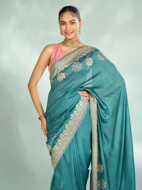 Mohey Elegant Light Blue Saree