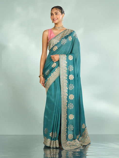 Mohey Elegant Light Blue Saree