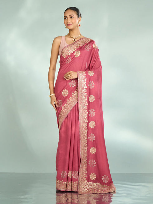 Mohey Pink Elegance Saree