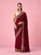 Mohey Wine Silk Saree with Zari Work
