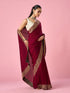 Mohey Wine Silk Saree with Zari Work