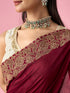 Mohey Wine Silk Saree with Zari Work