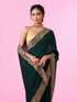 Mohey Bottle Green Lush Saree