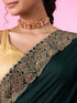 Mohey Bottle Green Lush Saree