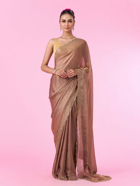 Mohey Organza Fantasy Fawn Saree