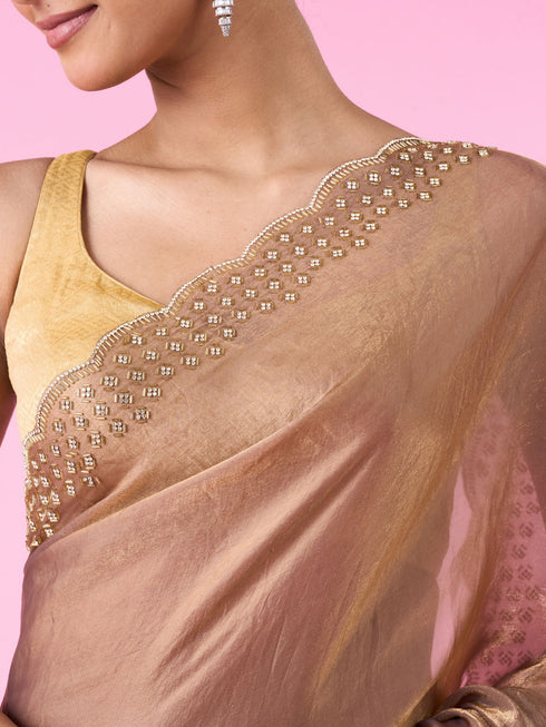 Mohey Organza Fantasy Fawn Saree
