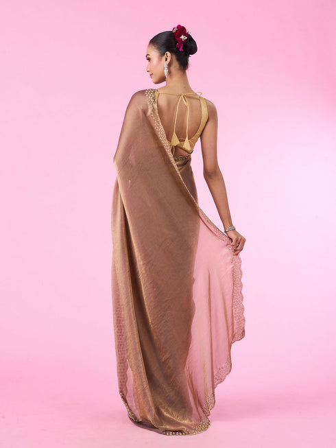 Mohey Organza Fantasy Fawn Saree