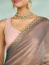 Mohey Elegant Grey Chinon Saree