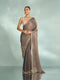 Mohey Elegant Grey Chinon Saree