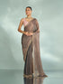 Mohey Elegant Grey Chinon Saree