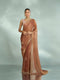 Mohey Elegant Rust Red Chinon Saree
