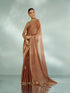 Mohey Elegant Rust Red Chinon Saree