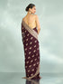 Mohey Wine Elegance Organza Saree