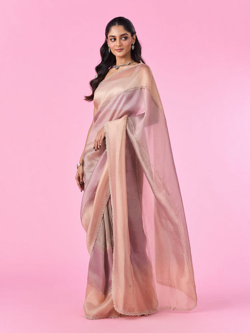 Mohey Purple Palette Organza Saree