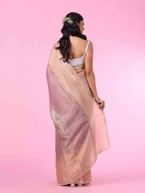 Mohey Purple Palette Organza Saree