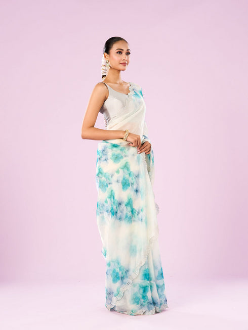 Mohey Green Organza Saree
