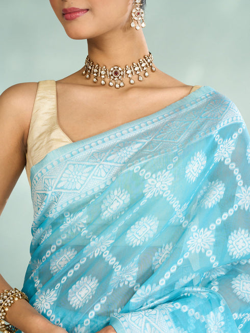 Mohey Elegant Light Blue Saree
