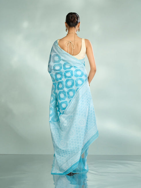 Mohey Elegant Light Blue Saree