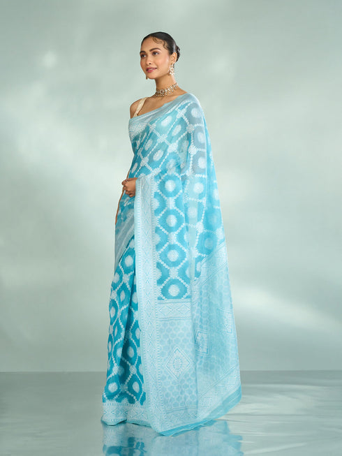 Mohey Elegant Light Blue Saree