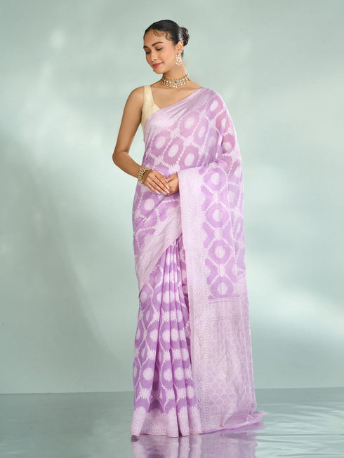 Mohey Lilac Elegance Saree