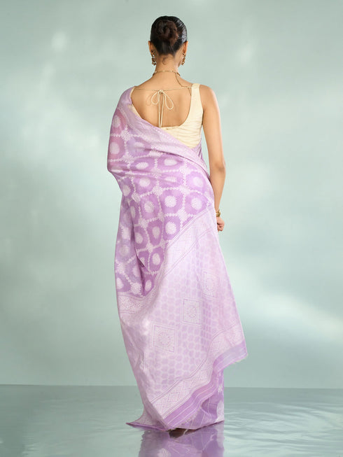 Mohey Lilac Elegance Saree