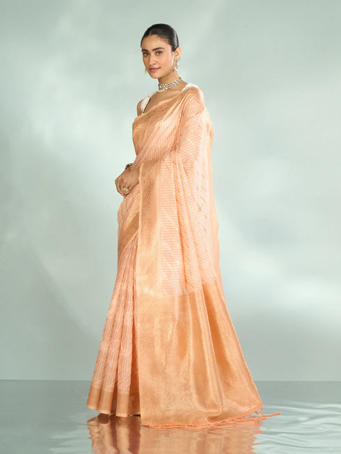 Mohey Peach Radiance Saree