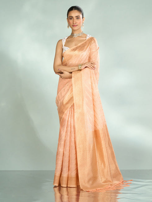 Mohey Peach Radiance Saree