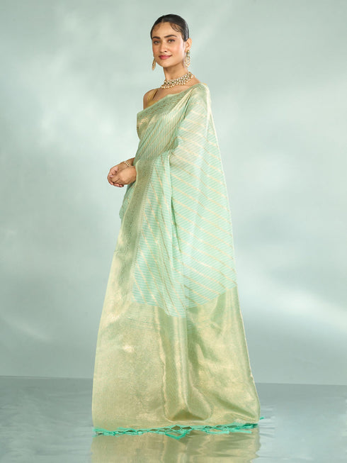 Mohey Sea Green Opulence Saree
