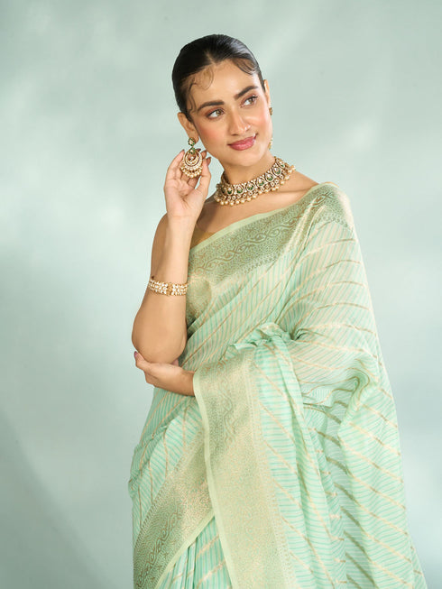 Mohey Sea Green Opulence Saree