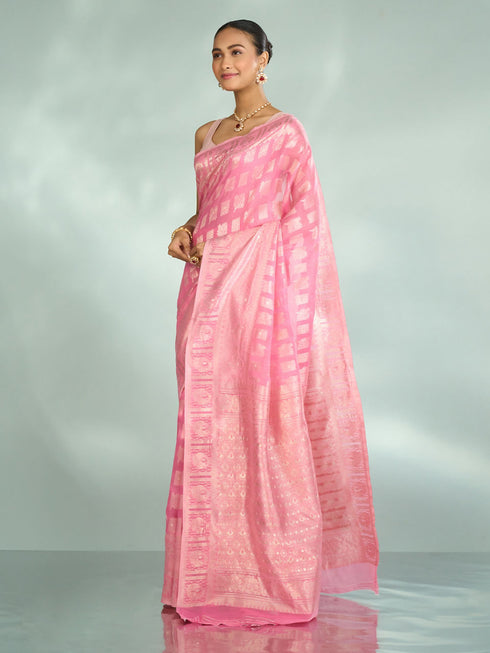 Mohey Eternal Pink Elegance Saree