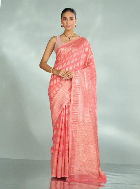 Mohey Pink Aesthetic Saree