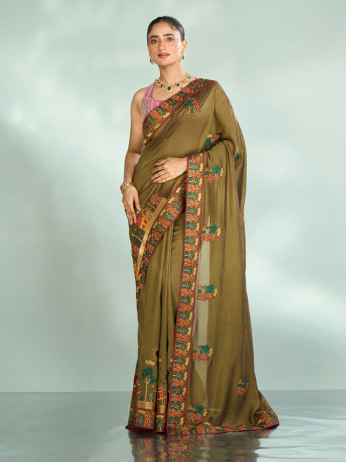 Mohey Emerald Radiance Saree